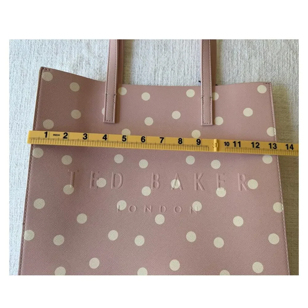 Ted Baker NEW Soocon Pink with Cream Polka Dot Tote